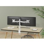 Soporte de mesa equip 650167 para 2 pantallas 17"-32" brazo inclinable y giratorio 360 color blanco