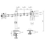 Soporte de mesa equip 650167 para 2 pantallas 17"-32" brazo inclinable y giratorio 360 color blanco