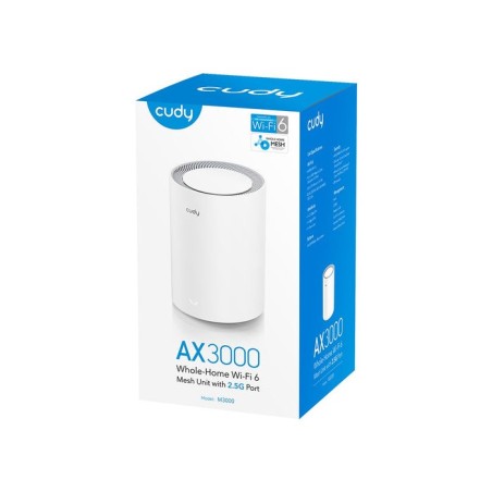 Cudy ax3000 sistema wifi 6 mesh ax3000 2.5g dual band - admite ancho de banda de 20/40/80/160mhz - 1x puerto lan