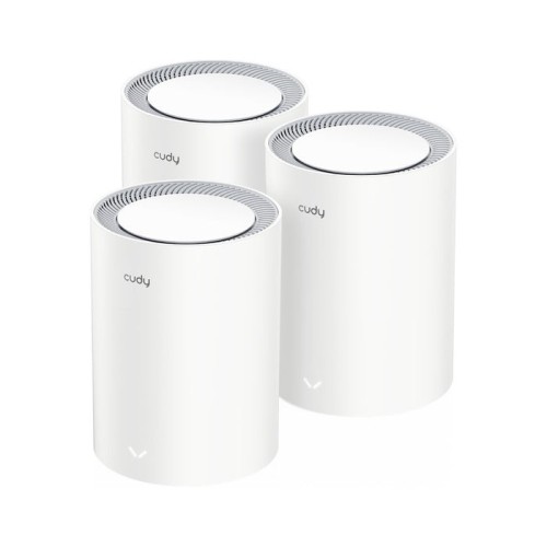 Cudy ax3000 pack de 3 sistemas wifi 6 mesh ax3000 2.5g dual band - admite ancho de banda de 20/40/80/160mhz - 1x puerto