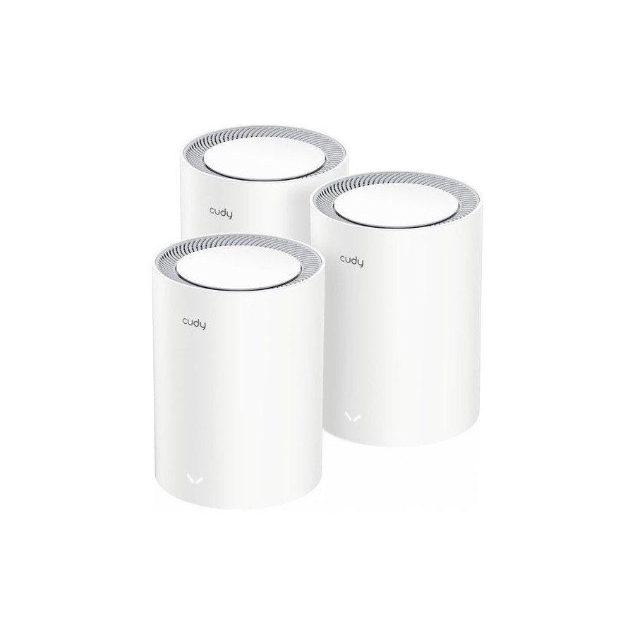 Cudy ax3000 pack de 3 sistemas wifi 6 mesh ax3000 2.5g dual band - admite ancho de banda de 20/40/80/160mhz - 1x puerto