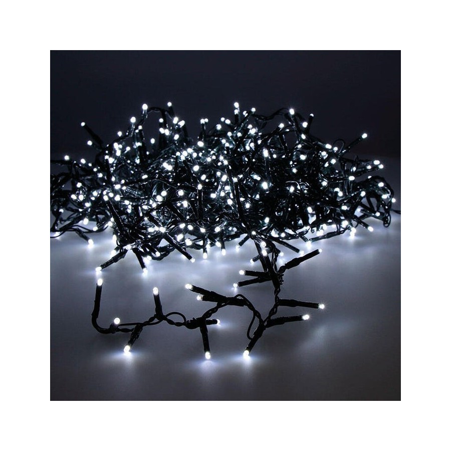 Guirnalda led compact parpadeante exterior blanco frio 21m 750 leds cable verde