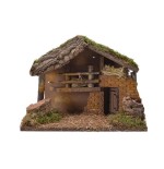 Casa para belen con led y musgo 32x16x24cm