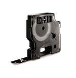 Cinta rotuladora autoadhesiva dymo d1 12mm x 7 metros de longitud para rotuladoras label manager, blanco sobre negro