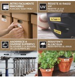 Cinta rotuladora autoadhesiva dymo d1 12mm x 7 metros de longitud para rotuladoras label manager, blanco sobre negro