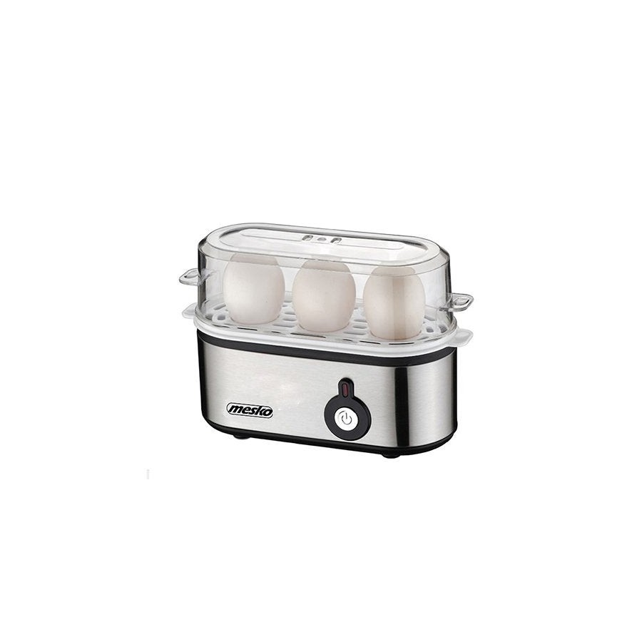Mesko home ms 4485 cuecehuevos 3 huevos 210 w negro, plata, transparente