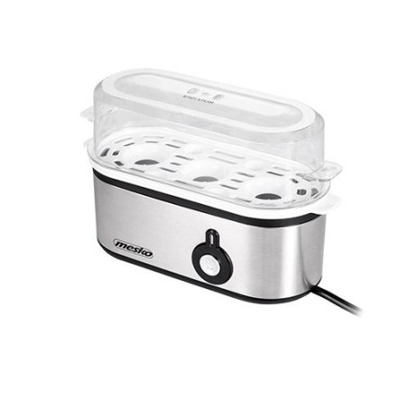 Mesko home ms 4485 cuecehuevos 3 huevos 210 w negro, plata, transparente