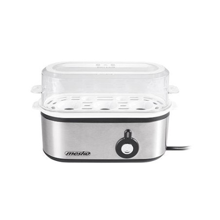 Mesko home ms 4485 cuecehuevos 3 huevos 210 w negro, plata, transparente