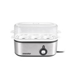 Mesko home ms 4485 cuecehuevos 3 huevos 210 w negro, plata, transparente