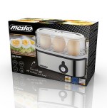 Mesko home ms 4485 cuecehuevos 3 huevos 210 w negro, plata, transparente