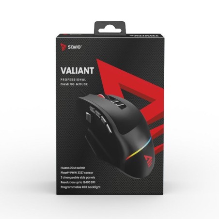Savio valiant gaming mouse rgb ratón juego mano derecha usb tipo c óptico