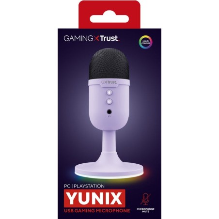 Trust gxt 234p yunix púrpura micrófono de superficie para mesa