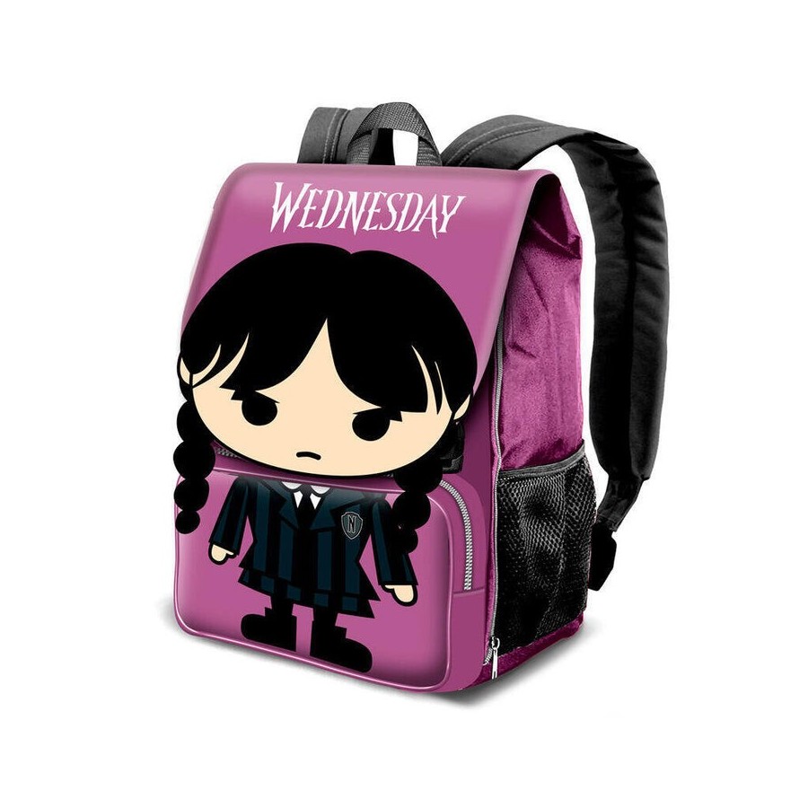 Mochila solapa chibi miercoles 45cm