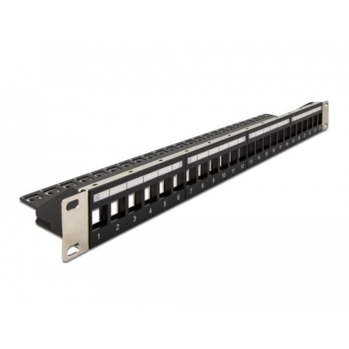 Delock 19"keymone patchpanel 24port negro