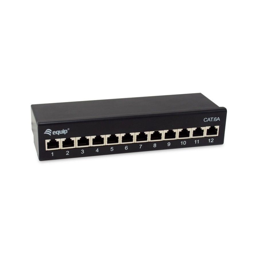 Equip patchpanel 12x rj45 cat6a ftp 1he premium negro