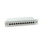 Equip patchpanel 12x rj45 cat6a 10" ftp 1he premium gris claro