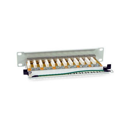 Equip patchpanel 12x rj45 cat6a 10" ftp 1he premium gris claro