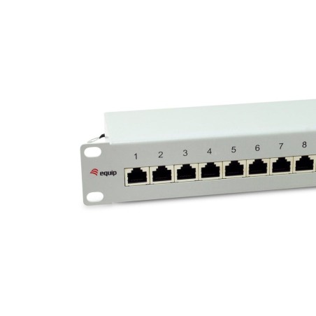 Equip patchpanel 12x rj45 cat6a 10" ftp 1he premium gris claro