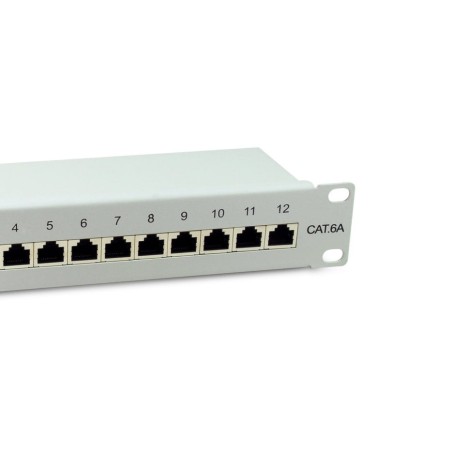 Equip patchpanel 12x rj45 cat6a 10" ftp 1he premium gris claro