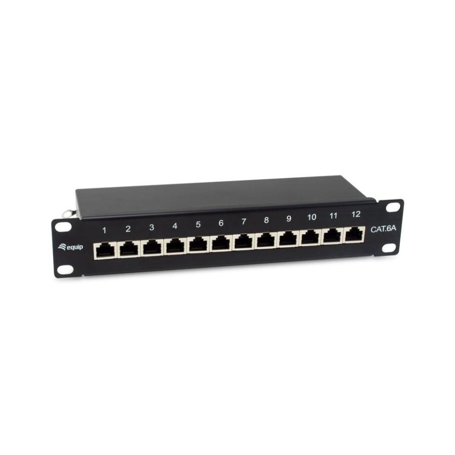 Equip patchpanel 12x rj45 cat6a 10" ftp 1he premium negro