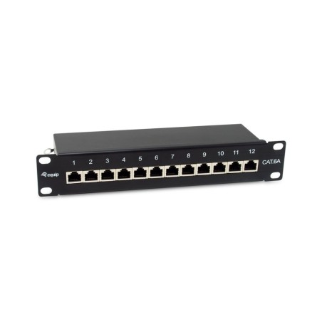 Equip patchpanel 12x rj45 cat6a 10" ftp 1he premium negro
