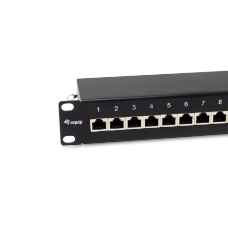 Equip patchpanel 12x rj45 cat6a 10" ftp 1he premium negro