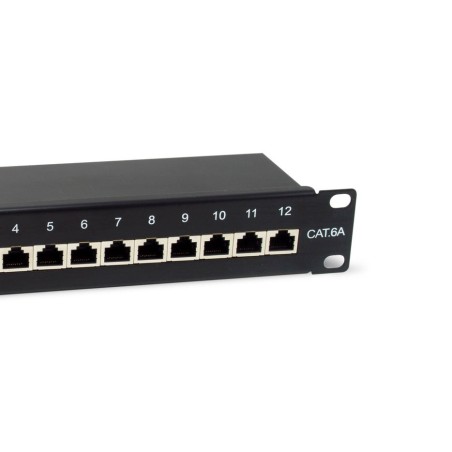 Equip patchpanel 12x rj45 cat6a 10" ftp 1he premium negro