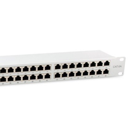 Equip patchpanel 48x rj45 cat6a 19" ftp 1he premium gris claro