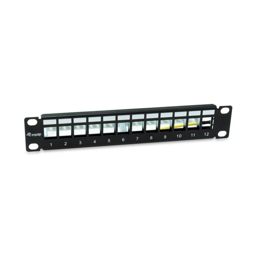 Equip patchpanel 12x cat6a 10" ftp 1he keymone montage sw