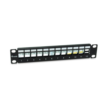 Equip patchpanel 12x cat6a 10" ftp 1he keymone montage sw
