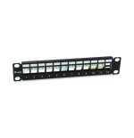 Equip patchpanel 12x cat6a 10" ftp 1he keymone montage sw