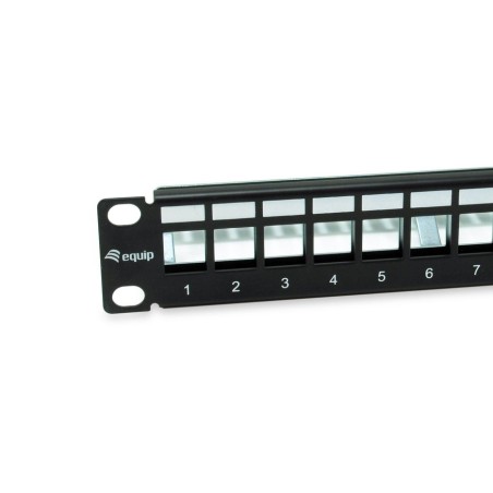 Equip patchpanel 12x cat6a 10" ftp 1he keymone montage sw