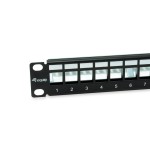 Equip patchpanel 12x cat6a 10" ftp 1he keymone montage sw