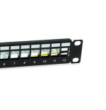 Equip patchpanel 12x cat6a 10" ftp 1he keymone montage sw