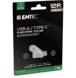 Emtec d280 dual unidad flash usb 128 gb usb type-a / usb type-c 3.2 gen 1 (3.1 gen 1) plata