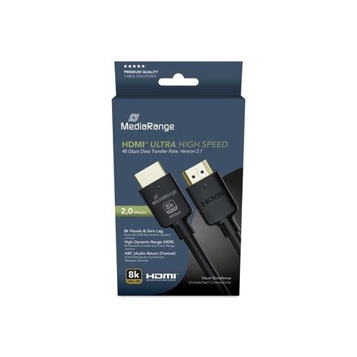 Cable mediarange mrcs220  hdmi 2 m hdmi tipo a (estándar) negro