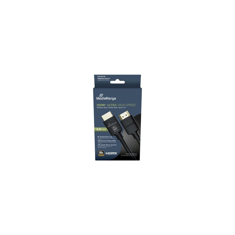 Cable mediarange mrcs220  hdmi 2 m hdmi tipo a (estándar) negro