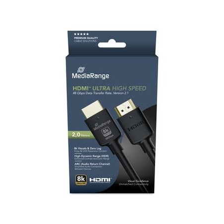 Cable mediarange mrcs220  hdmi 2 m hdmi tipo a (estándar) negro