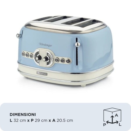 Ariete 0156/05 6 4 rebanada(s) 1600 w azul, cromo, blanco 156 0156bl