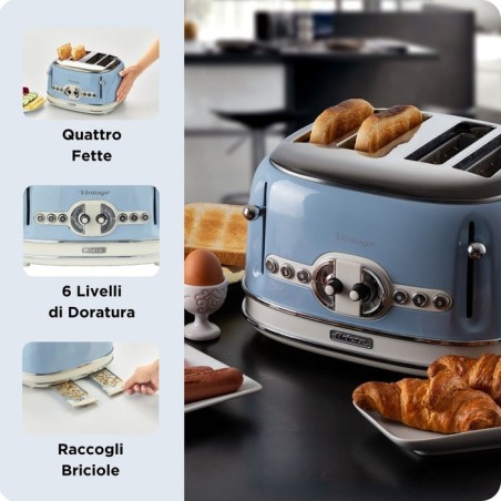 Ariete 0156/05 6 4 rebanada(s) 1600 w azul, cromo, blanco 156 0156bl