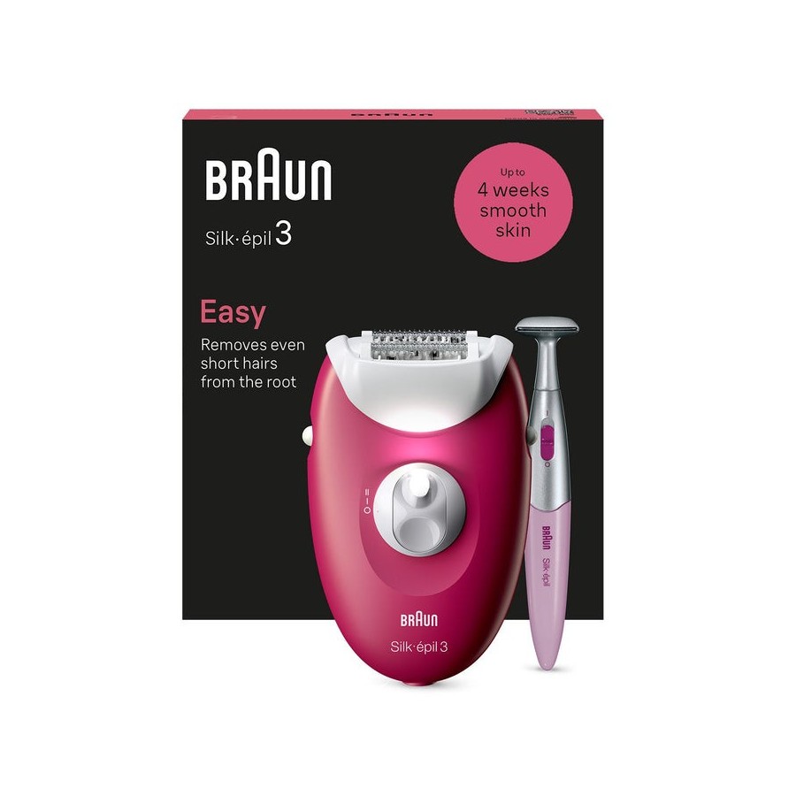 Depiladora braun se3-202 silk épil 3, rosa blanca