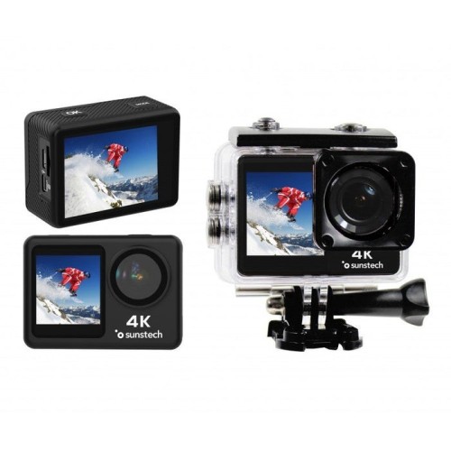Cámara digital deportiva sunstech adventure 4k 16mp ángulo de visión 170  negra