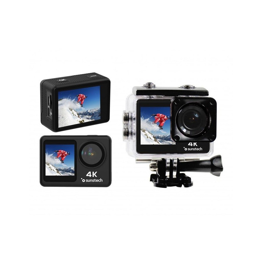 Cámara digital deportiva sunstech adventure 4k 16mp ángulo de visión 170  negra