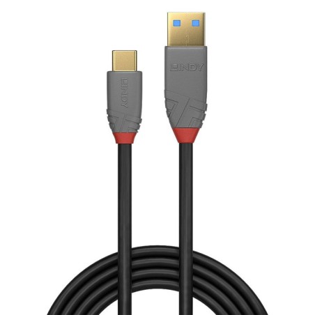 Cable  lindy 36913 usb 2 m usb c usb a negro