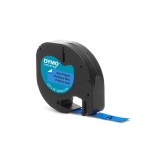 Cinta rotuladora autoadhesiva dymo plastico negro-azul 12mm x 4 metros para rotuladoras letratag