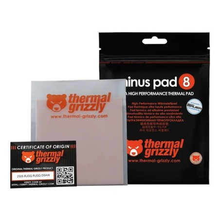 Almohadillas térmicas thermal grizzly minus pad 8 - 100x 100x 3.0mm,  rosa s-tg-mp8-100-100-30-1r