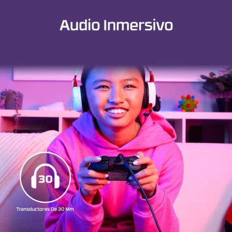 Auriculares  hyperx cloud mini gaming inalámbricos (blanco)