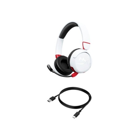 Auriculares  hyperx cloud mini gaming inalámbricos (blanco)