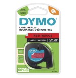 Cinta rotuladora adhesiva de plástico dymo 91203 para letratag 12mm x 4m negra-roja