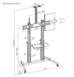 Soporte de suelo con ruedas equip para pantallas de 60-100" color plata max.vesa 1000x400